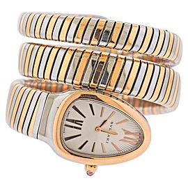 Bulgari Tubogas Serpenti Two-Tone Watch Wrap Bracelet SP 35 SPG