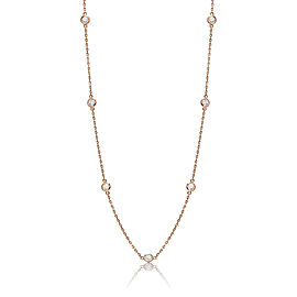 Bridget Station Necklace pointers each Round Brilliant Cut Diamond Bezel Set in 14kt Pink Gold