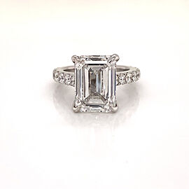 9 Carat Emerald Cut Lab Grown Diamond Engagement Ring. IGI Certified