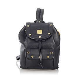 MCM Leather Drawstring Backpack