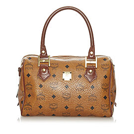 MCM Visetos Leather Satchel