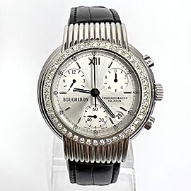 BOUCHERON SOLIS Chrono 39mm Steel Factory Diamonds Watch