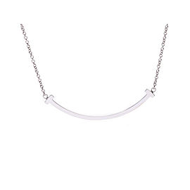 Tiffany & Co. 18K White Gold T Smile Necklace