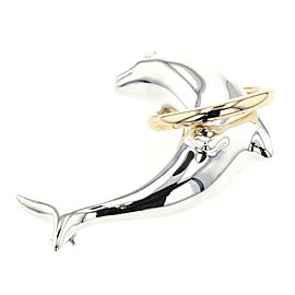 TIFFANY & 925 Silver Dolphin Brooch LXGBKT-825