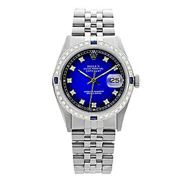 Rolex Datejust 1601 Stainless Steel Blue Vignette Dial 36mm Watch