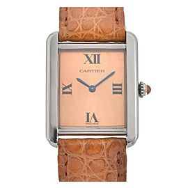 CARTIER Tank solo SM W1019455 SS/Leather Quartz Ladies Watch