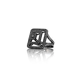 Piece Pyramid Black Diamond Ring