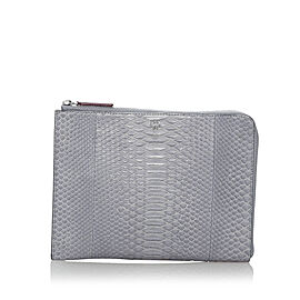 MCM Python Embossed Leather Clutch Bag