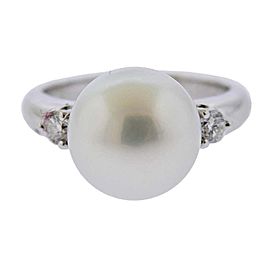 Gold South Sea Pearl Diamond Ring