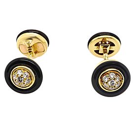 Van Cleef & Arpels Diamond Onyx 18 Karat Gold Cufflinks