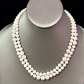 Akoya Pearl Diamond Necklace 14k W Gold 0.66 TCW Certified $9,790 216993