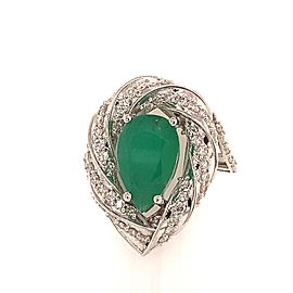 Natural Emerald Diamond Ring Size 6.75 14k Gold 6.1 TCW Certified $6,950 114425