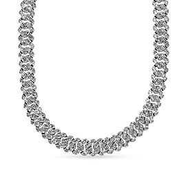 Gian Carats Combine Mixed Shape Diamond Cuban Link Chain in White Gold for Men