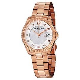 Stuhrling Clipper 498.11447 Rose-Tone Stainless Steel & MOP 35mm Watch