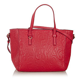 Ferragamo Embossed Leather Satchel