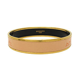 Hermes Gold-Tone Pink Bangle Bracelet