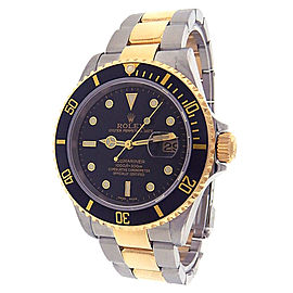 Rolex Submariner 16613 18K Yellow Gold & Stainless Steel Oyster Black Dial Automatic 40mm Men's Watch