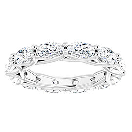 3 CARAT OVAL-CUT DIAMOND ETERNITY RING WHITE GOLD 20 POINTER G COLOR VS1 CLARITY SHARED PRONG BAND BY MIKE NEKTA NYC SIZE 4-9