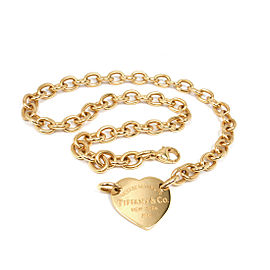 Tiffany & Co. Return To Tiffany 18K Yellow Gold Heart Tag Choker Necklace