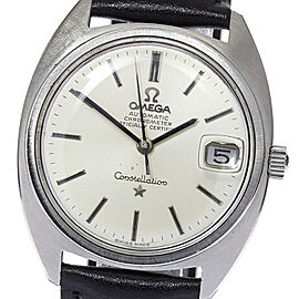 OMEGA Constellation Stainless Steel/leather Automatic Watch Skyclr-444