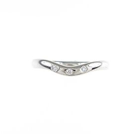 TIFFANY & Co 950 Platinum Curved 3P Ring LXGYMK-869