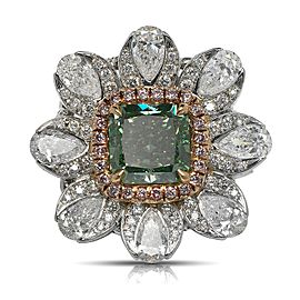 6 CARAT RADIANT CUT VVS2 CLARITY FANCY GREEN DIAMOND ENGAGEMENT RING PLATINUM GIA CERTIFIED 2 CT FVG VVS2 BY MIKE NEKTA