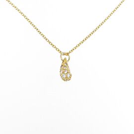 TIFFANY & Co Teardrop 18k Yellow Gold Diamond Necklace LXGKM-263