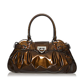 Ferragamo Gancini Marisa Patent Leather Handbag