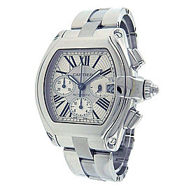 Cartier Roadster W62019X6 Stainless Steel Chronograph Silver Dial Automatic 43mm Men's Watch