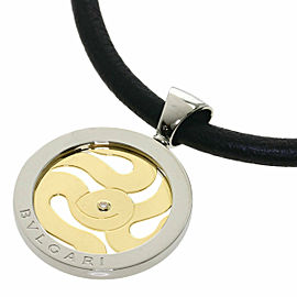 BVLGARI Tondo Snake Diamond K18 Yellow Gold Steell Necklace LXGQJ-526