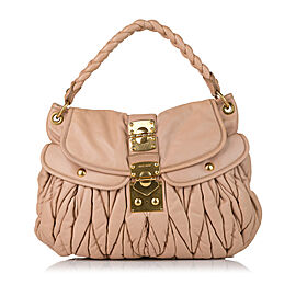 Miu Miu Coffer Leather Handbag