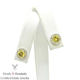 Diamond Sapphire Stud Earrings 14k Gold 1.74 CTW Certified $2,950 010287