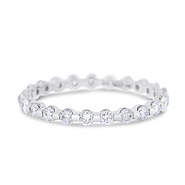 18k White Gold 1.00 Ct. Natural Diamond Single Prong Eternity Band Size 8