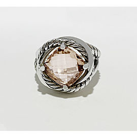 David Yurman Sterling Silver Morganite Infinity Ring