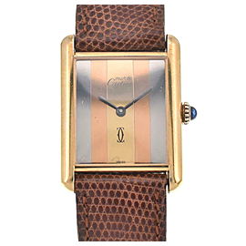 CARTIER Must tank Trinity 925 Silver Gold Plated Hand Winding Watch LXGJHW-748