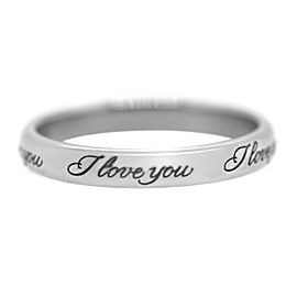 Tiffany & Co. Platinum I Love You Band Ring 7