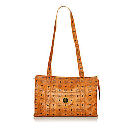 MCM Visetos Leather Tote Bag