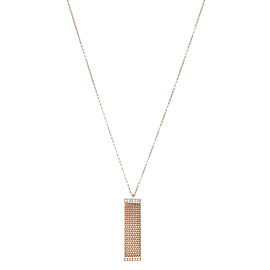 Tiffany & Co. Rose Co 18k Pink Gold Diamond Somerset Mesh Pendant Necklace