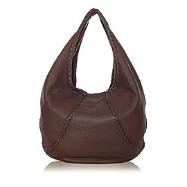 Baseball Leather Hobo Bag