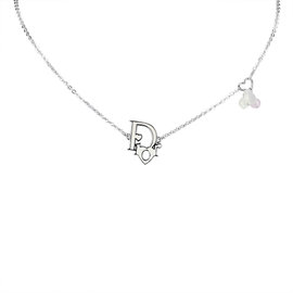 Dior Silver Tone Hardware Heart Necklace