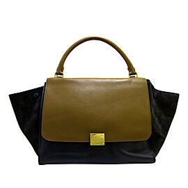 Celine Medium Trapeze Tricolor Leather Satchel