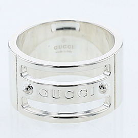 GUCCI 925 Silver Logo screw wide Ring LXGBKT-127