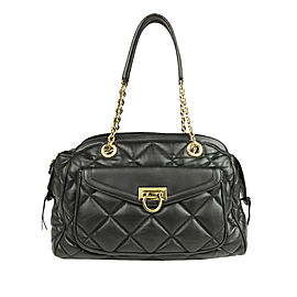 Ferragamo Gancini Quilted Leather Shoulder Bag