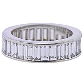 Van Cleef & Arpels Baguette Diamond Platinum Eternity Wedding Band Ring