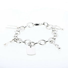 GUCCI 925 Silver 5 charm Bracelet LXGBKT-536