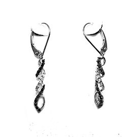 10K White Gold and Black Diamond Earrings