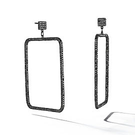 Piece Square Diamond Drop Earrings - Large