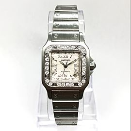 CARTIER SANTOS GALBEE 24mm Automatic Steel Watch 0.65TCW Diamond Bezel NEW Model