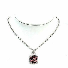 Diamond Rubellite Tourmaline Necklace 5.47 CT 18k Gold Certified $5,590