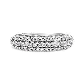 14K White Gold 2 1/2 Cttw Round-Cut Diamond Cluster Band Ring (H-I Color, SI1-SI2 Clarity) - Size 7.5